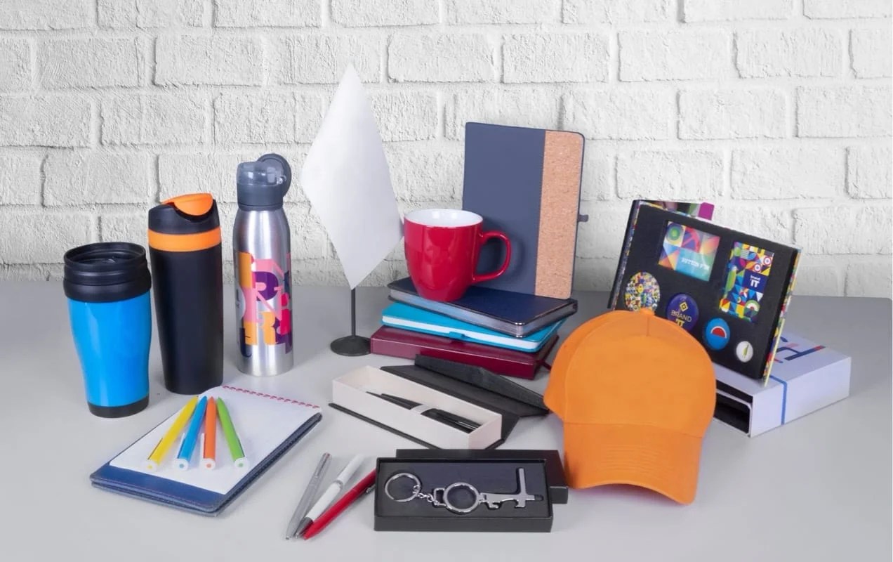 various materials, such as travel mugs, hats, and tablet cases