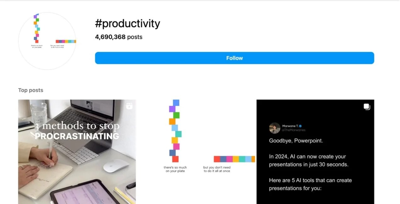 #productivity feed on Instagram