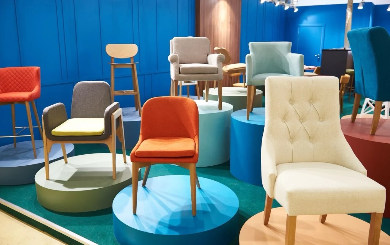 colorful furniture in a store