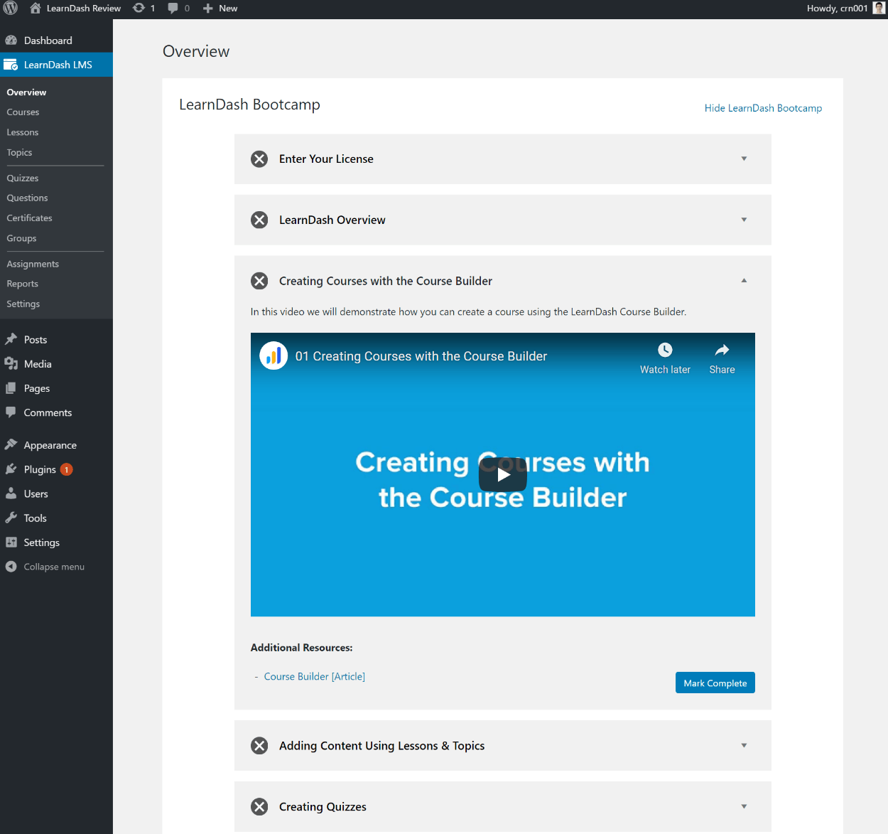 LearnDash setup