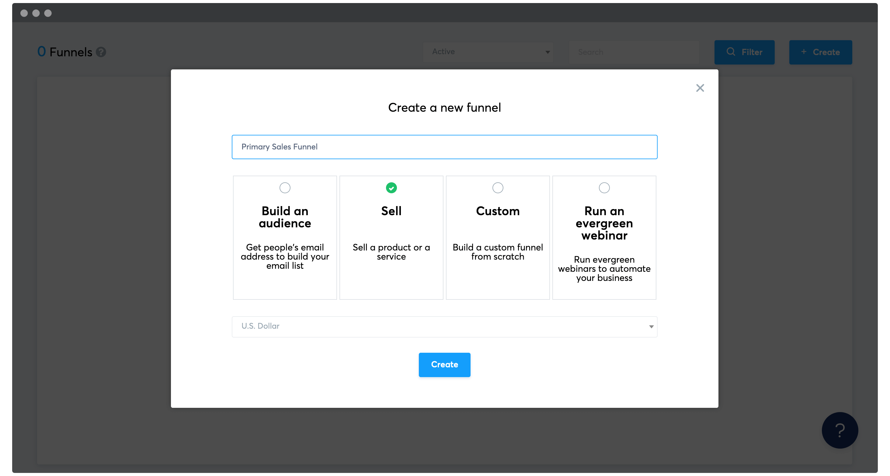 Setting a conversion focus in Systeme.